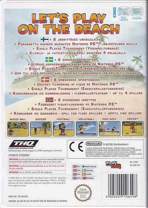 Big beach Sports - Nintendo Wii (B Grade) (Genbrug)